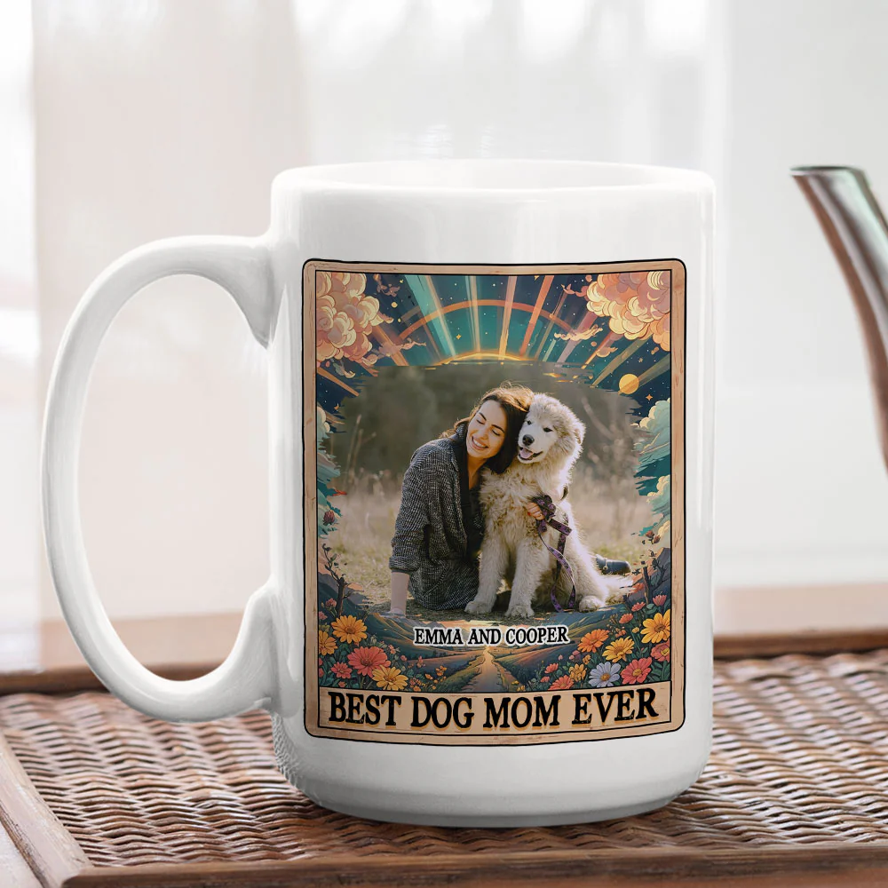 Tarot Dog Mom Photo - Personalized Custom Coffee Mug - Image 5