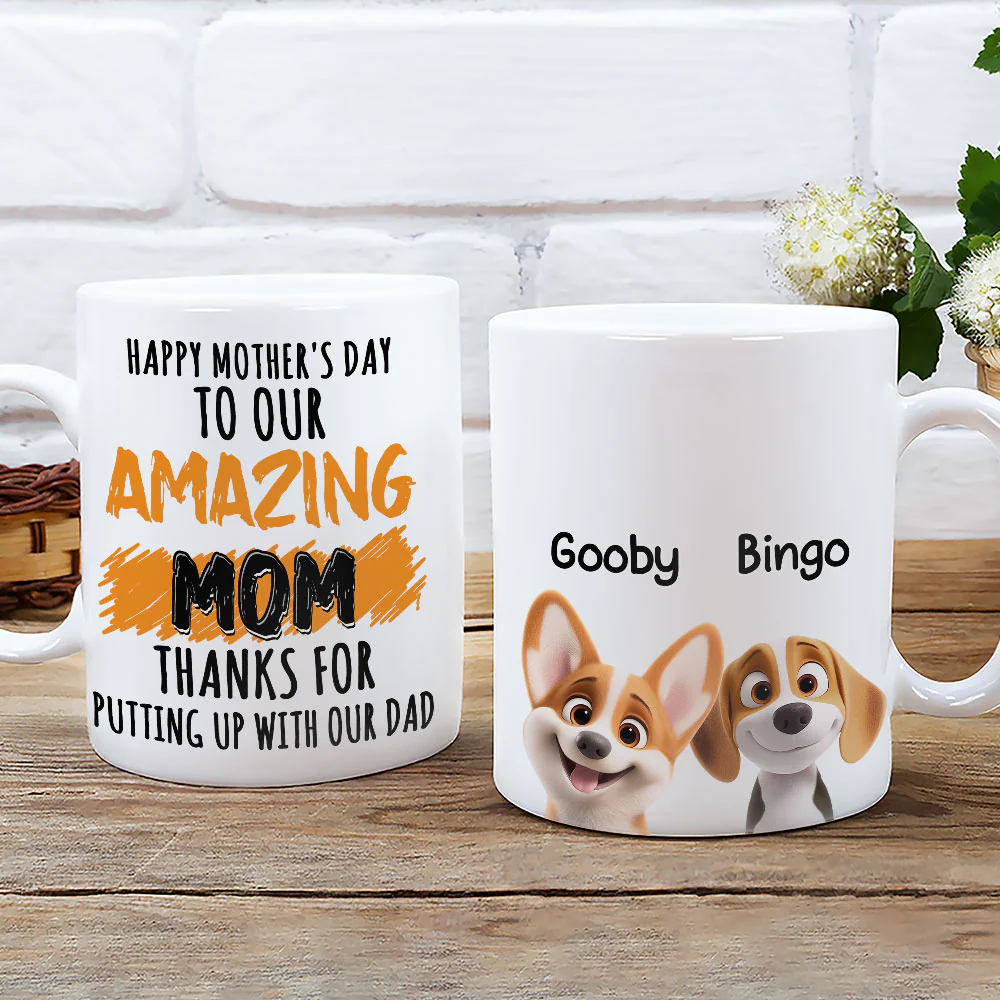 Thank For Putting Up With My Dad Mommy - Personalized Custom Coffee Mug - Image 3