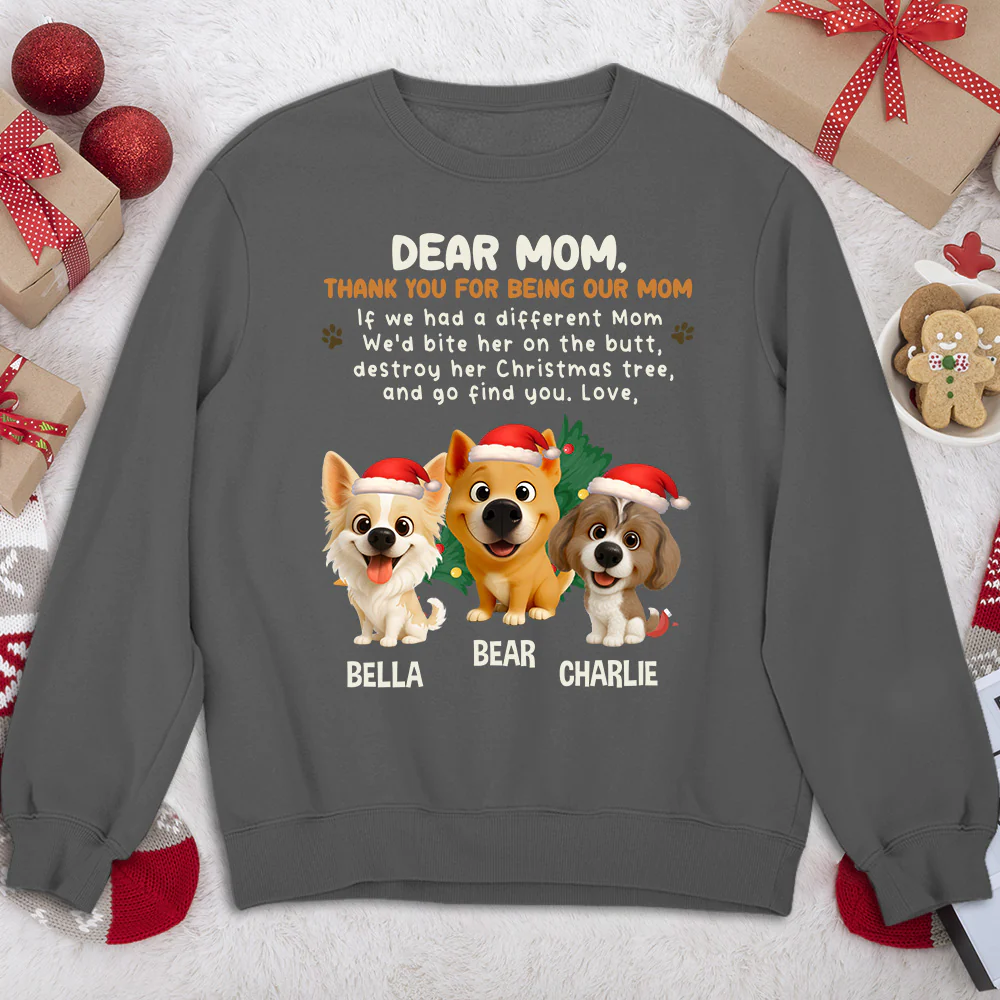 Thank You For Being My Dad Mom Cartoon- Personalized Custom Sweatshirt - Image 2