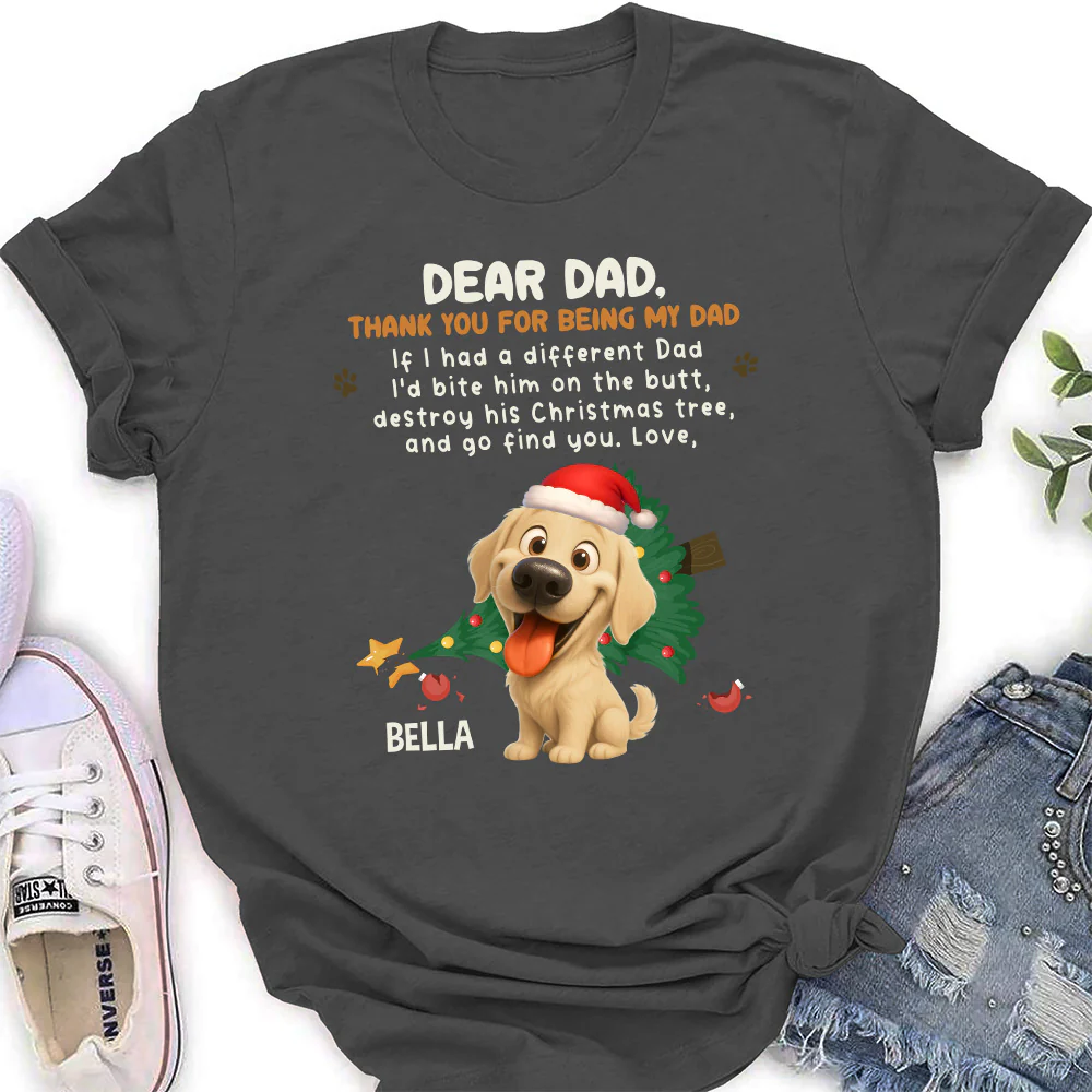 Thank You For Being My Dad Mom Cartoon - Personalized Custom Women's T-Shirt - Image 3
