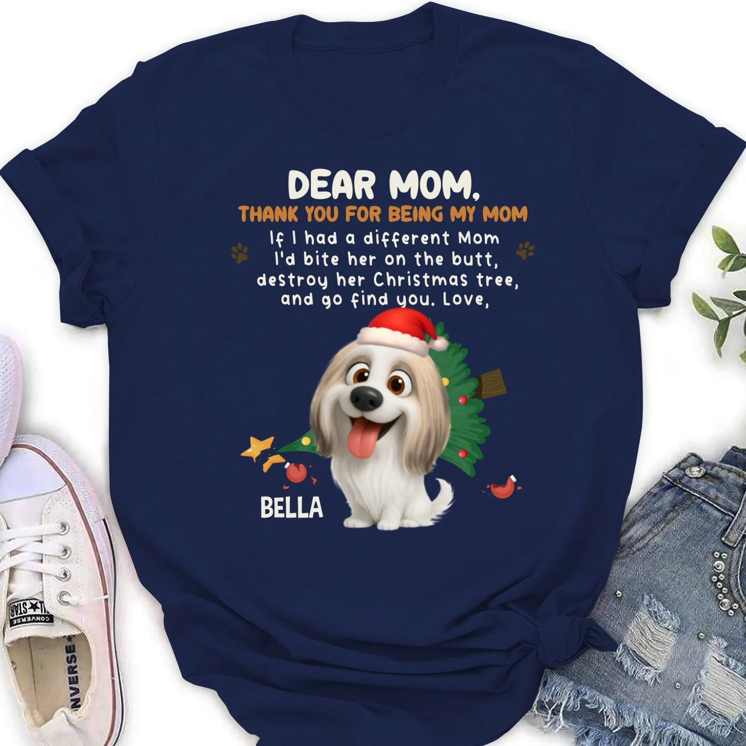 Thank You For Being My Dad Mom Cartoon - Personalized Custom Women's T-Shirt - Image 7