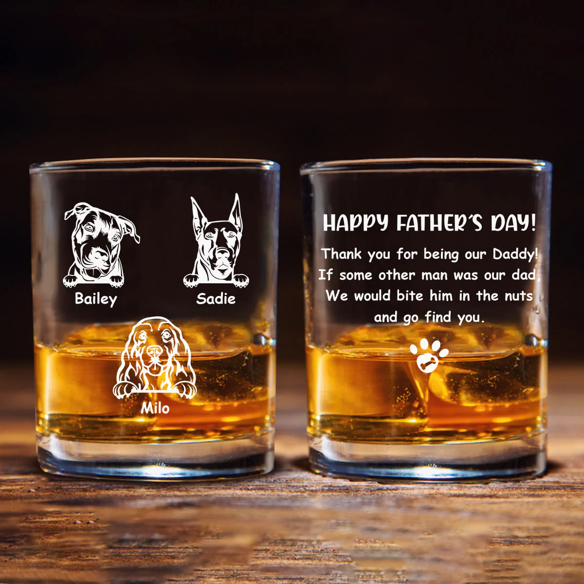 Thank You For Being My Daddy - Personalized Custom Engraved Whiskey Glass - Image 4