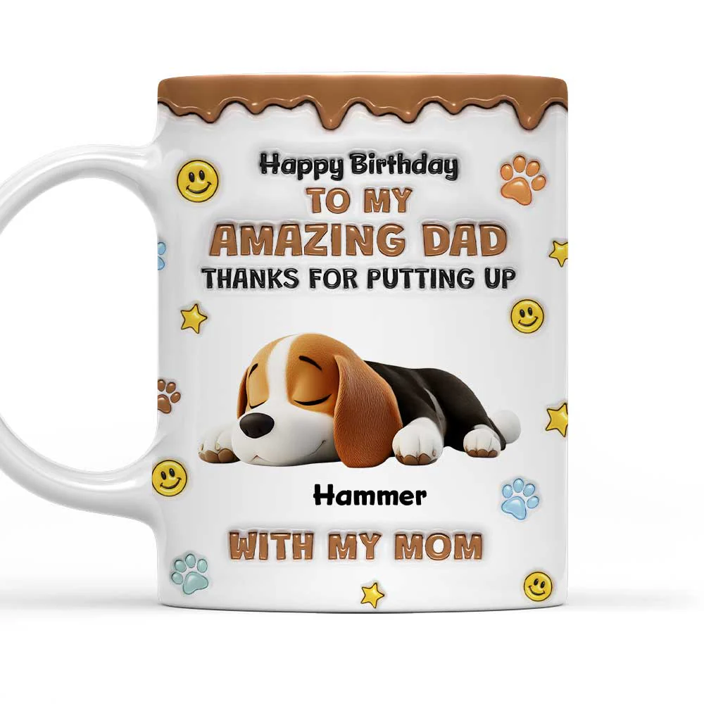 Thank You For Dad Ver Birthday - Personalized Custom 3D Inflated Effect Mug