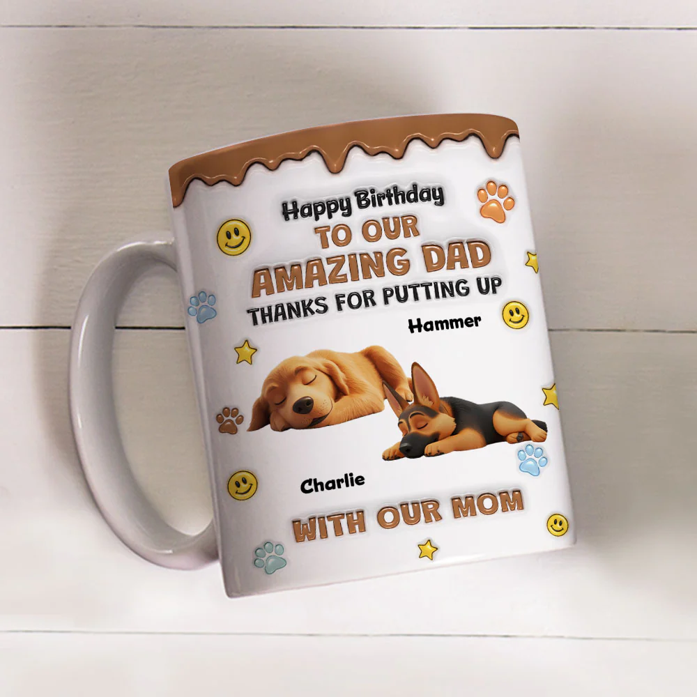 Thank You For Dad Ver Birthday - Personalized Custom 3D Inflated Effect Mug - Image 4