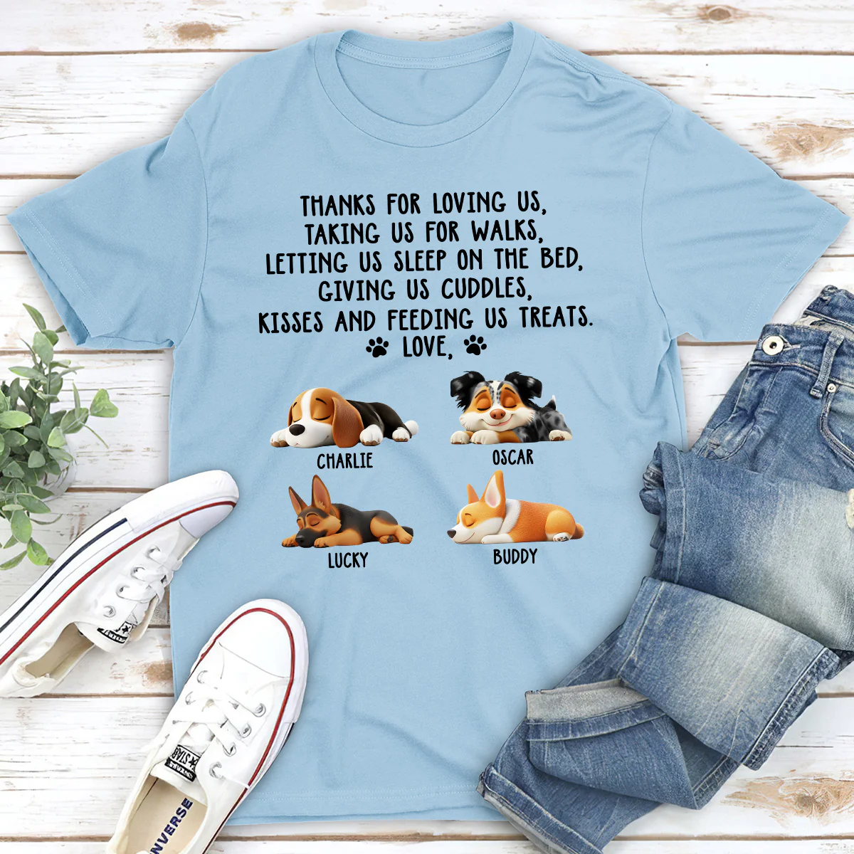 Thank You For Loving Me - Personalized Custom Unisex T-Shirt - Image 4
