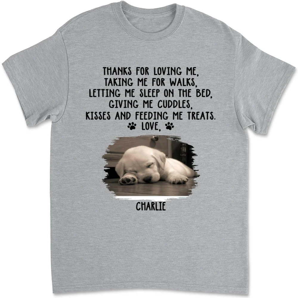 Thank You For Loving Me Photo - Personalized Custom Unisex T-Shirt - Image 3