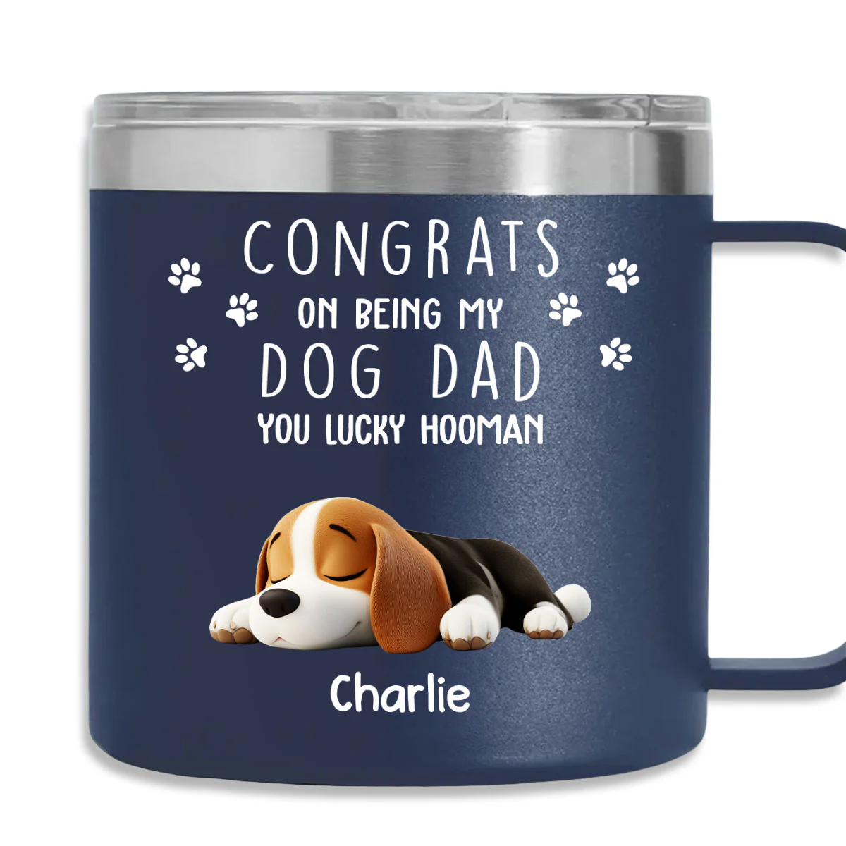 Thank You For Putting Up - Personalized Custom 14oz Stainless Steel Tumbler With Handle