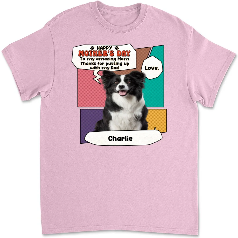 Thank You Mom Mum Retro Photo - Personalized Custom Unisex T-Shirt - Image 5