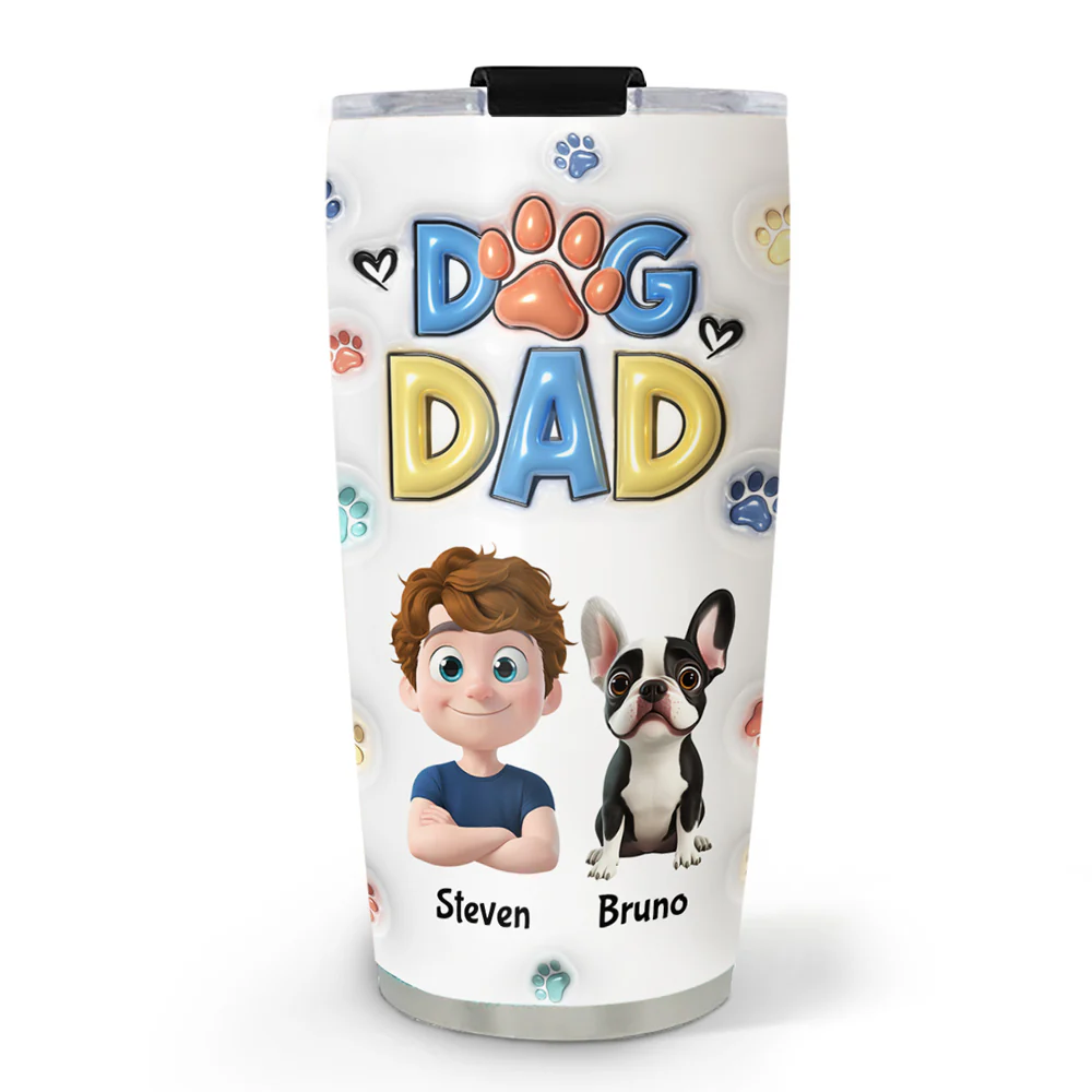 Thank You My Dog Mom Dad - Personalized Custom 3D Inflated Effect Tumbler