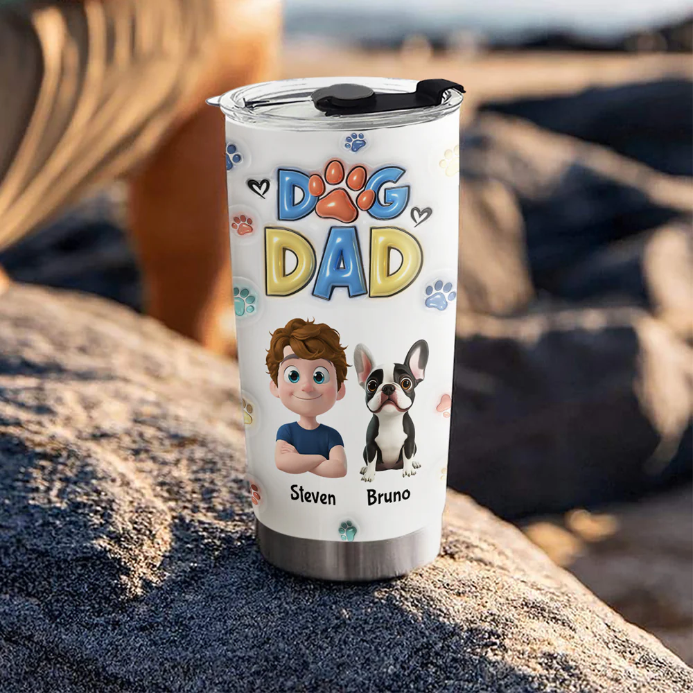 Thank You My Dog Mom Dad - Personalized Custom 3D Inflated Effect Tumbler - Image 2