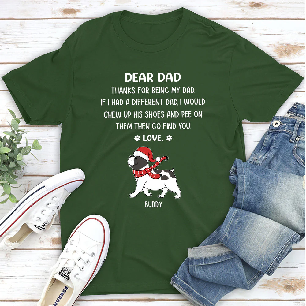 Thanks Dad Mom Christmas - Personalized Custom Unisex T-shirt - Image 4
