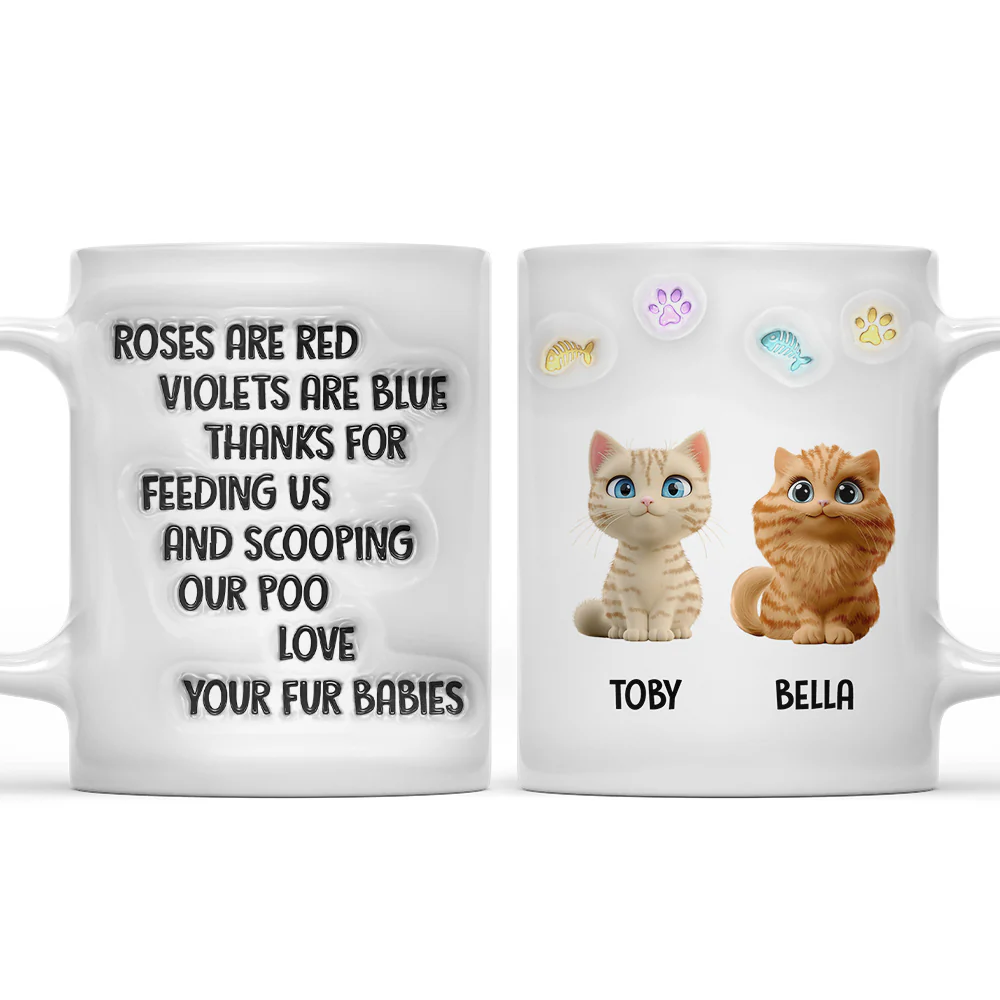 Thanks For Feeding And Scooping - Personalized Custom 3D Inflated Effect Mug