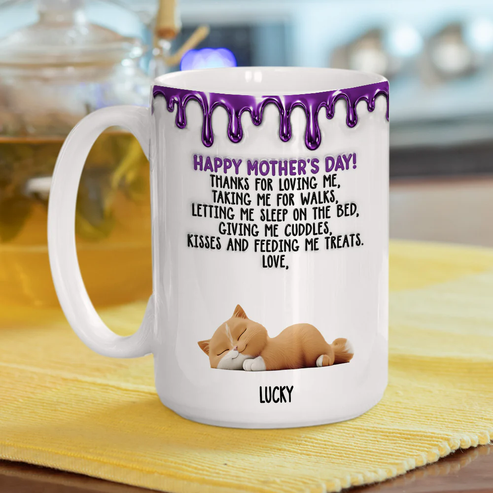Thanks For Loving Fur Babies Mom - Personalized Custom 3D Effect Coffee Mug - Image 4