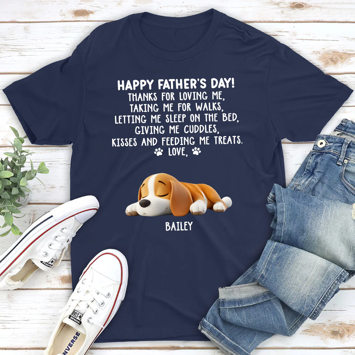 Thanks For Loving Me Dad 2 - Personalized Custom Unisex T-shirt - Image 5