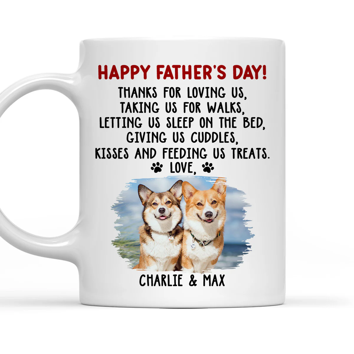 Thanks For Loving Me Dad Photo - Personalized Custom Coffee Mug
