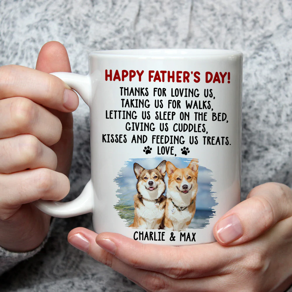 Thanks For Loving Me Dad Photo - Personalized Custom Coffee Mug - Image 2