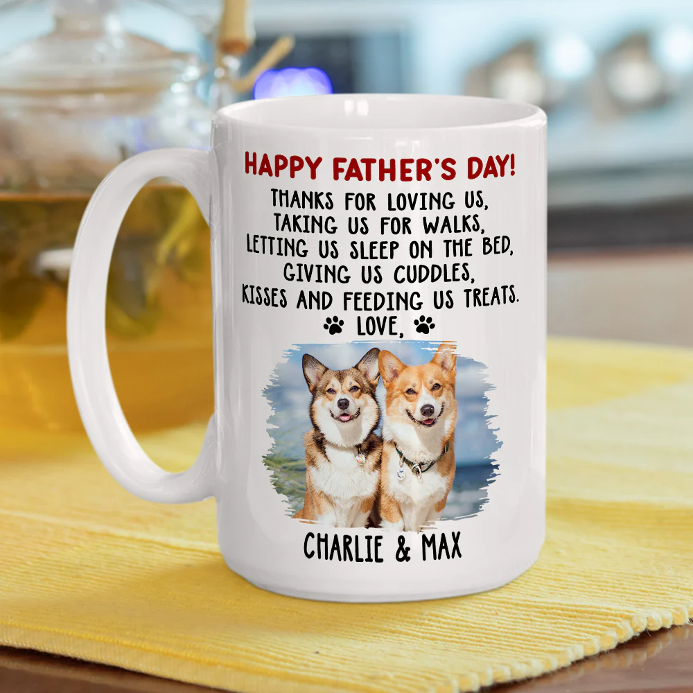 Thanks For Loving Me Dad Photo - Personalized Custom Coffee Mug - Image 3