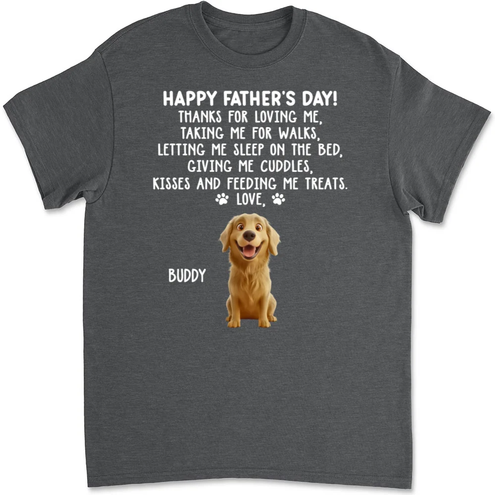 Thanks For Loving Me Dog Dad - Personalized Custom Unisex T-Shirt - Image 10