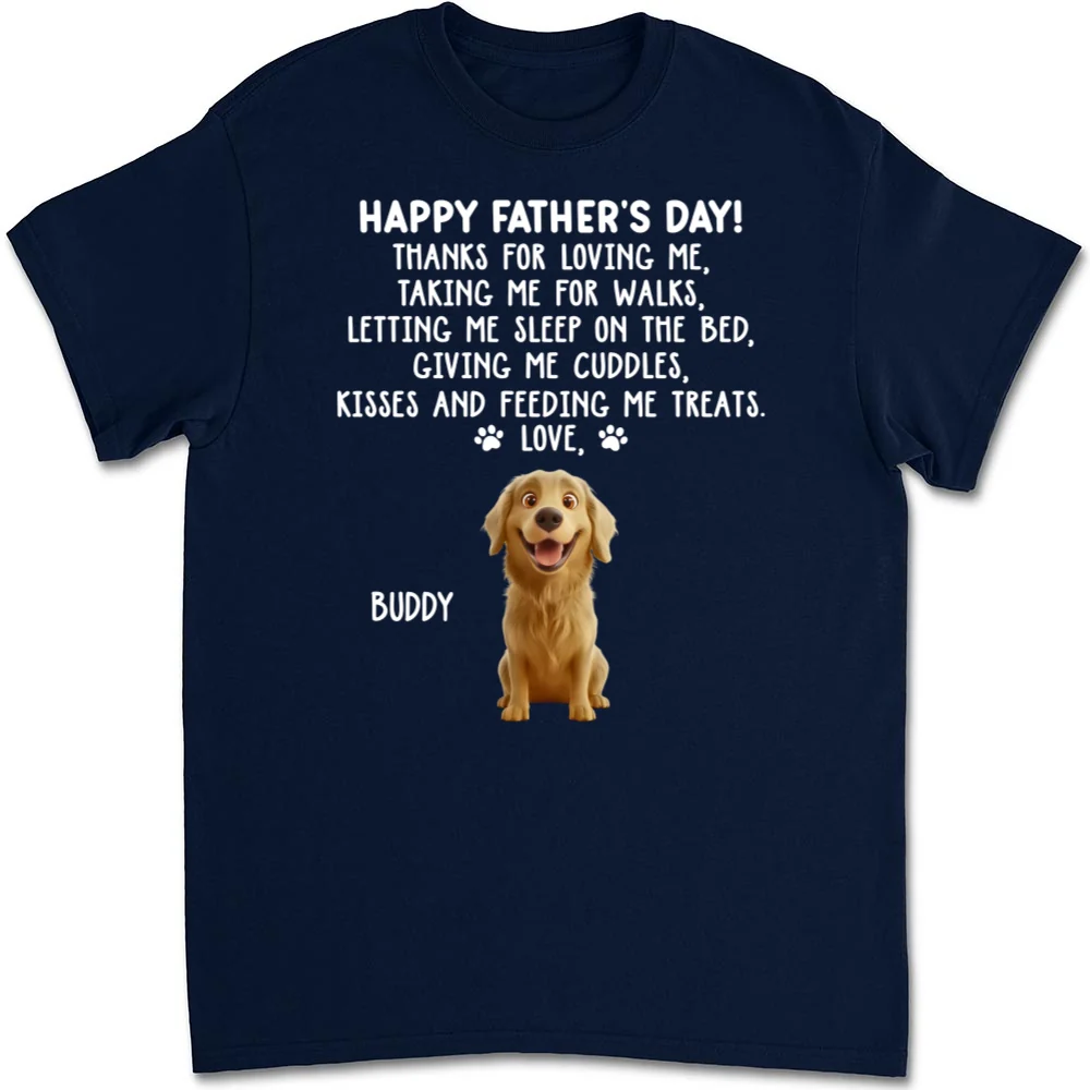 Thanks For Loving Me Dog Dad - Personalized Custom Unisex T-Shirt - Image 7