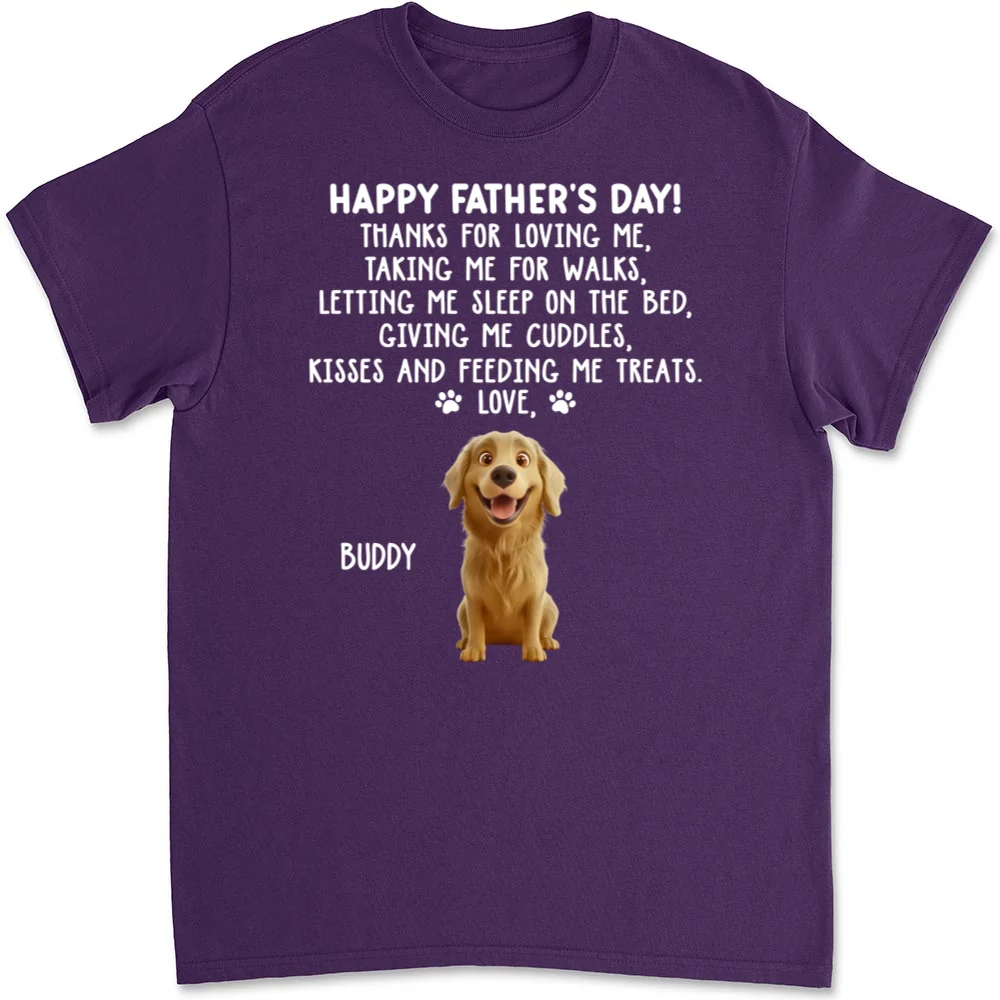 Thanks For Loving Me Dog Dad - Personalized Custom Unisex T-Shirt - Image 9