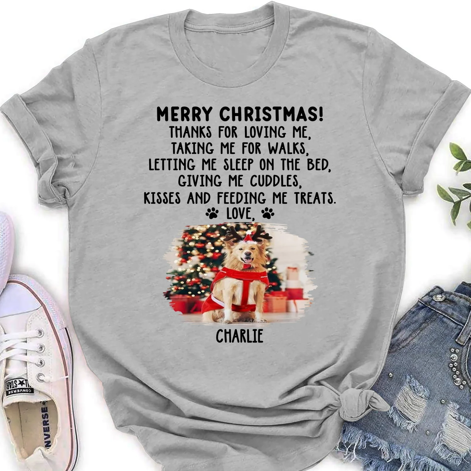 Thanks For Loving Me Fur Babies Photo - Personalized Custom Women's T-Shirt - Image 4