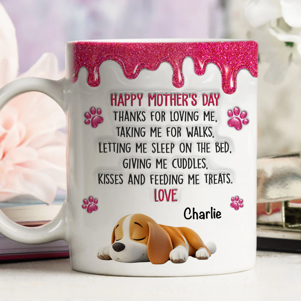Thanks For Loving Me Mom - Personalized Custom 3D Effect Mug - Image 5