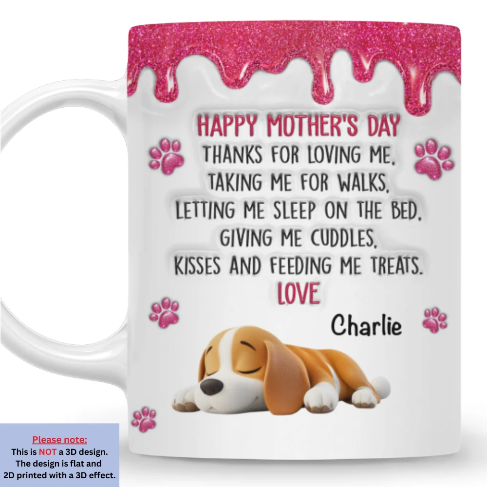Thanks For Loving Me Mom - Personalized Custom 3D Effect Mug - Image 8