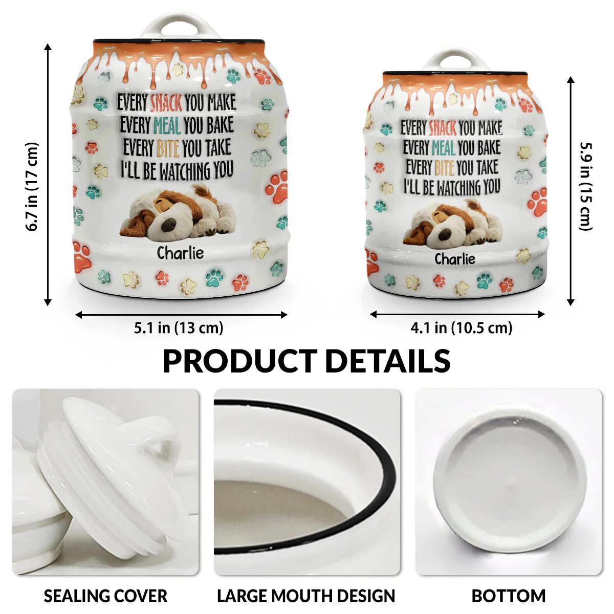 Thanks For Loving Me - Personalized Custom 3D Inflated Effect Ceramic Jar - Image 5