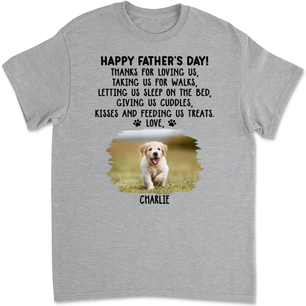 Thanks For Loving Us Dad Photo - Personalized Custom Unisex T-Shirt - Image 5
