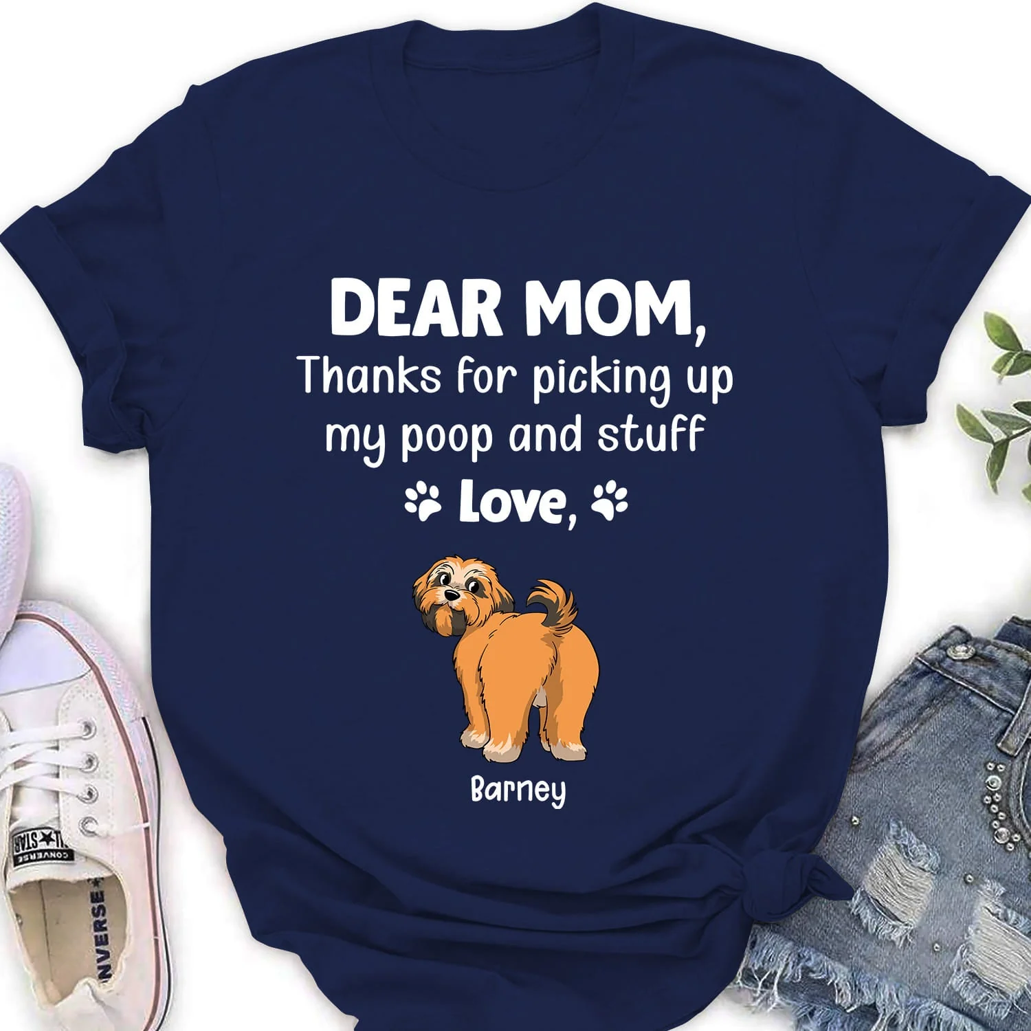 Thanks For Picking Up Our Poop - Personalized Custom Women's T-shirt - Image 2