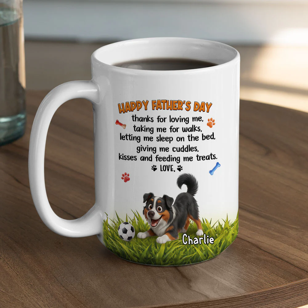 Thanks For Taking Me For Walks Dad - Personalized Custom 3D Inflated Effect Coffee Mug - Image 5