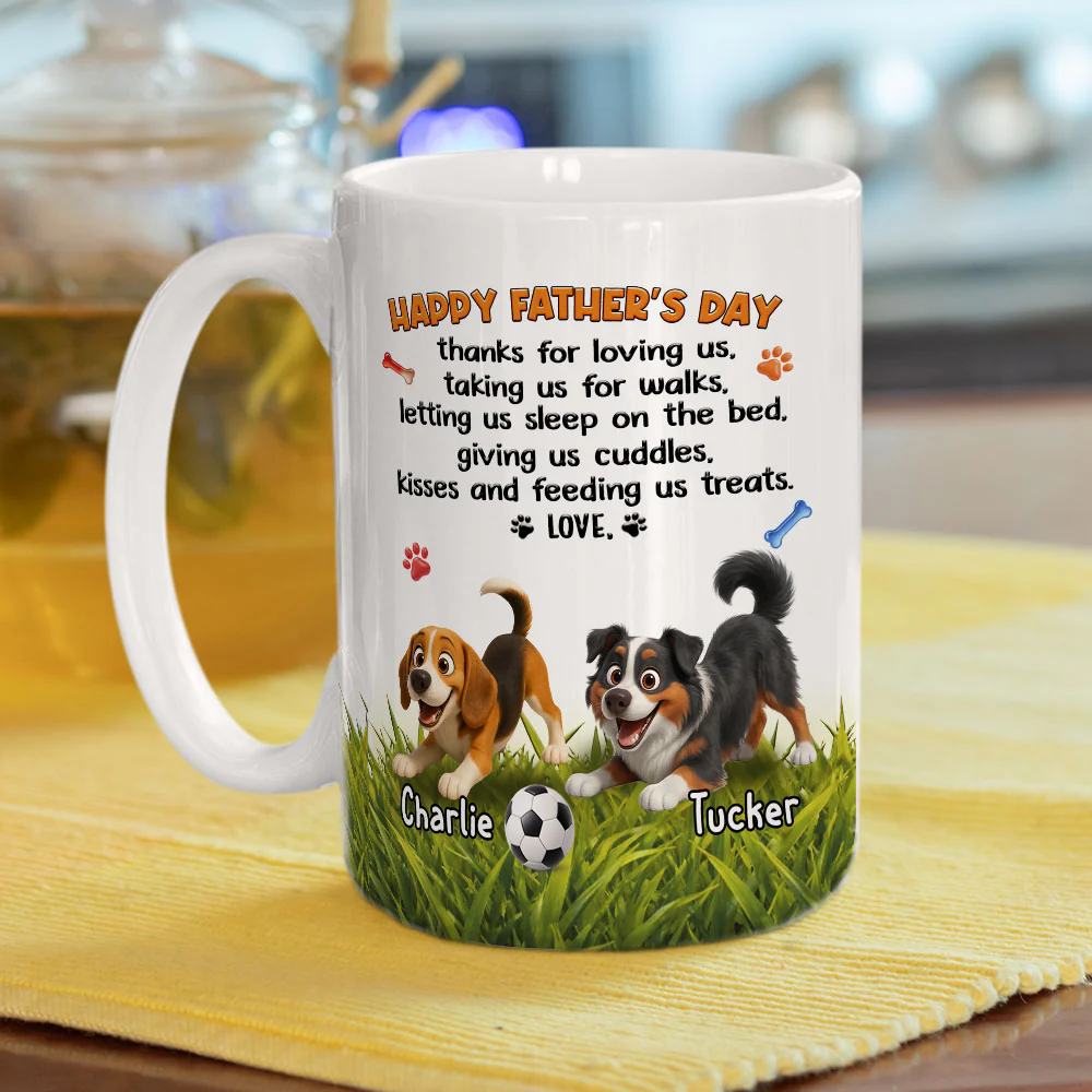 Thanks For Taking Me For Walks Dad - Personalized Custom 3D Inflated Effect Coffee Mug - Image 6