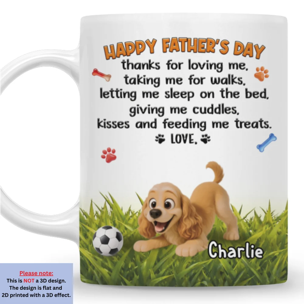 Thanks For Taking Me For Walks Dad - Personalized Custom 3D Inflated Effect Coffee Mug - Image 8