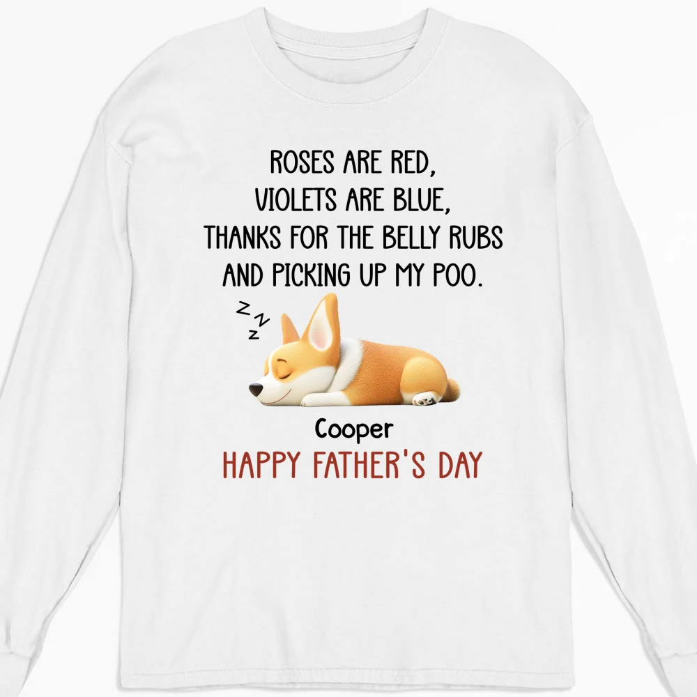 Thanks For The Belly Rubs - Personalized Custom Long Sleeve T-Shirt - Image 5