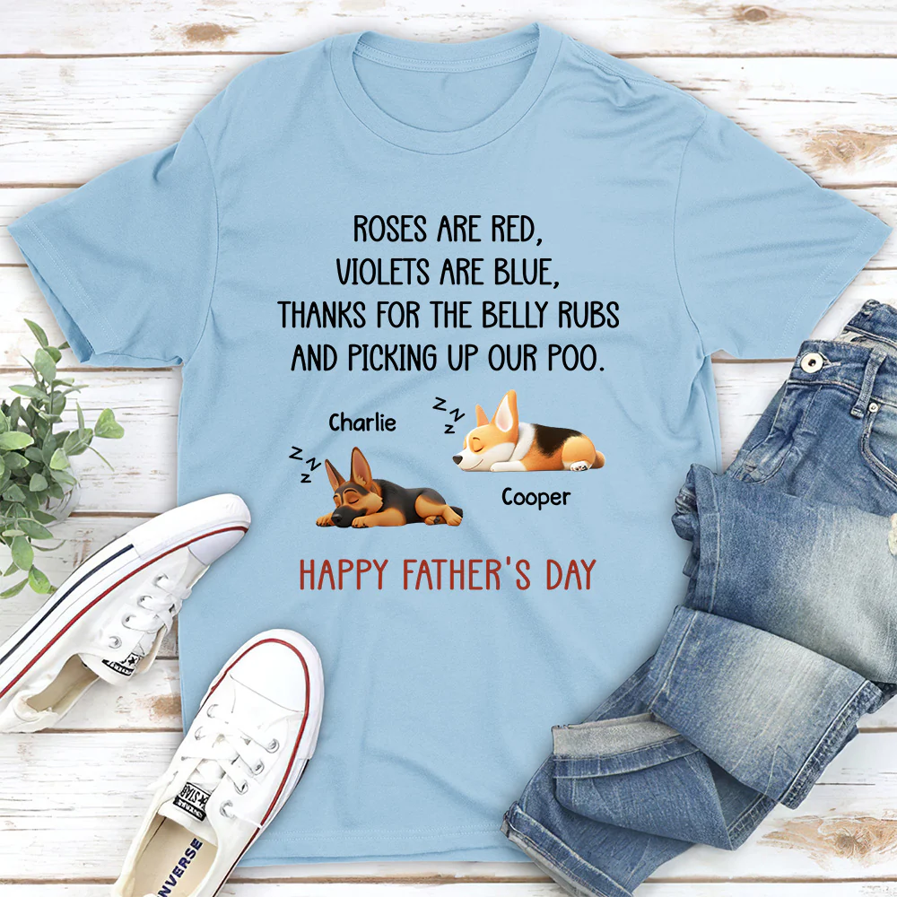 Thanks For The Belly Rubs - Personalized Custom Unisex T-shirt - Image 5