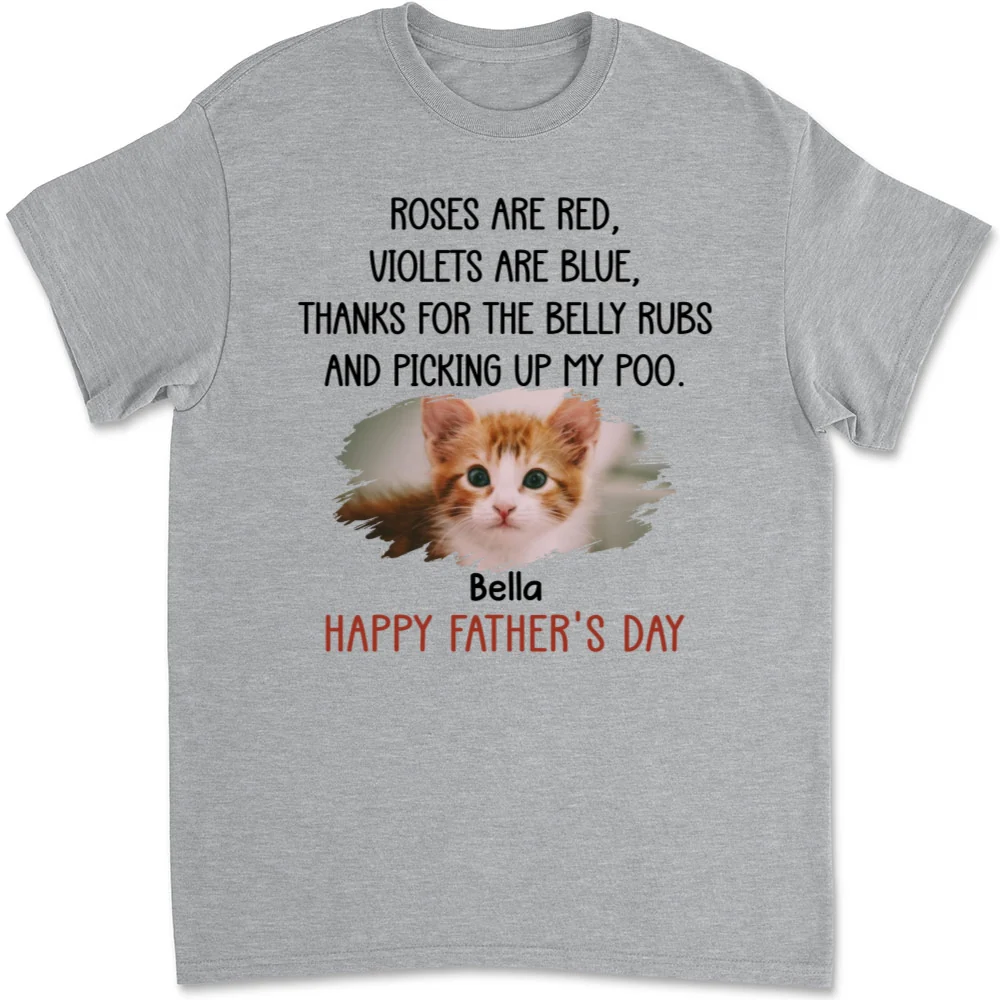 Thanks For The Belly Rubs Ver Cat Photo - Personalized Custom Unisex T-shirt - Image 7