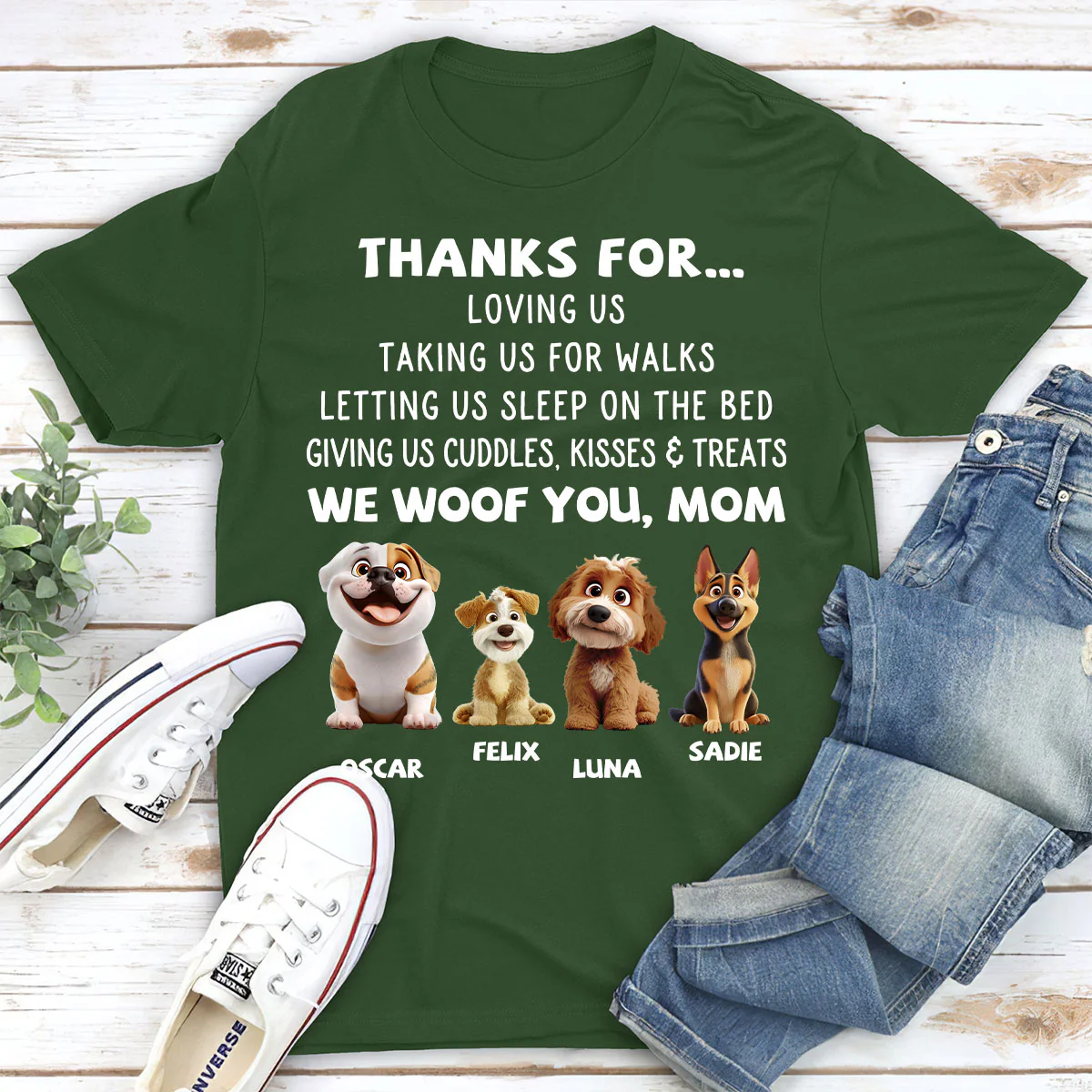 Thanks For Things You Do Cartoon - Personalized Custom Unisex T-Shirt - Image 5