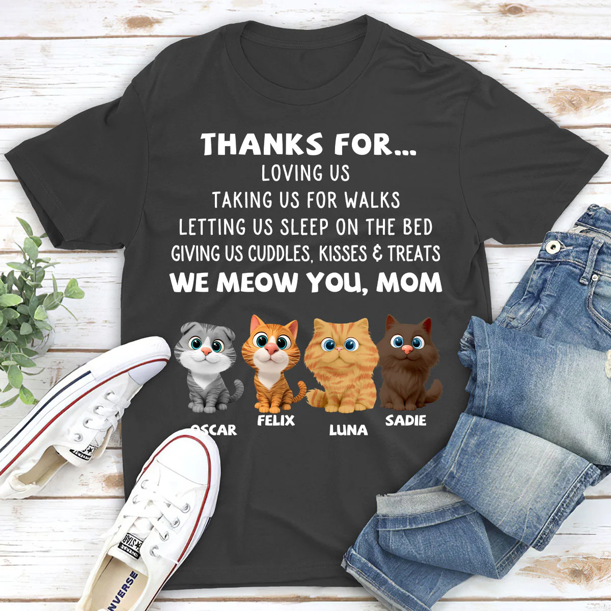 Thanks For Things You Do Cat - Personalized Custom Unisex T-shirt - Image 4