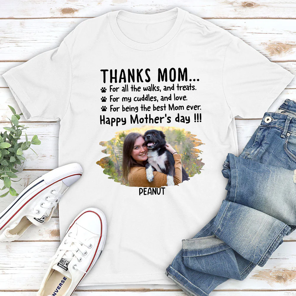 Thanks Mom Photo - Personalized Custom Unisex T-shirt - Image 2