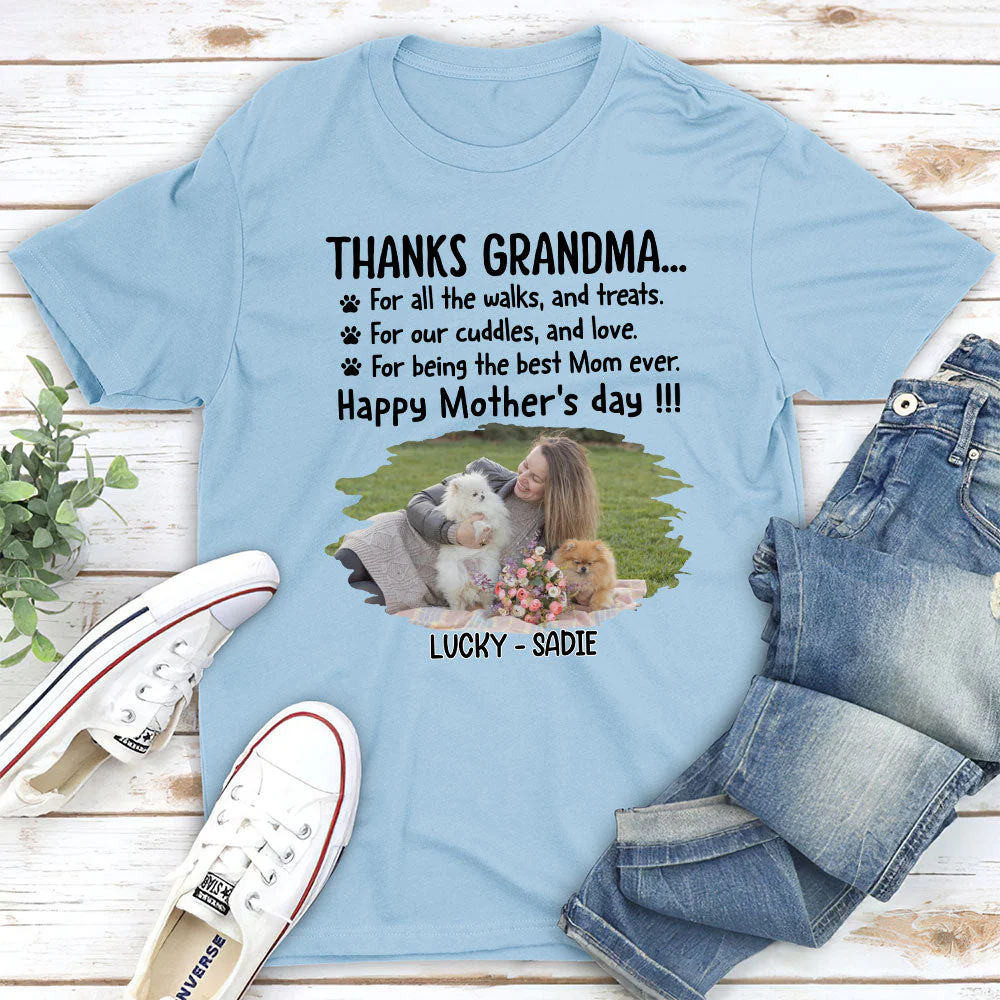 Thanks Mom Photo - Personalized Custom Unisex T-shirt - Image 4