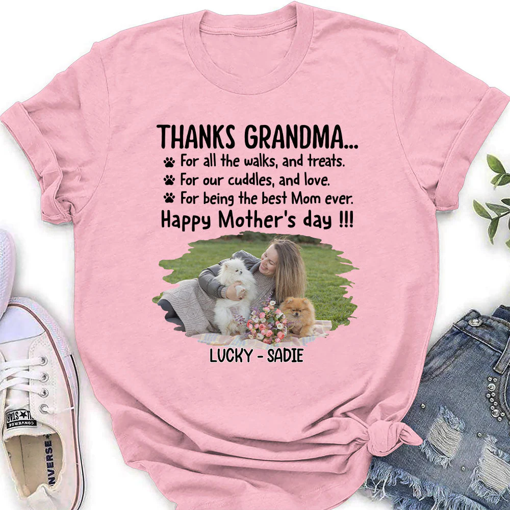 Thanks Mom Photo - Personalized Custom Women's T-shirt - Image 4