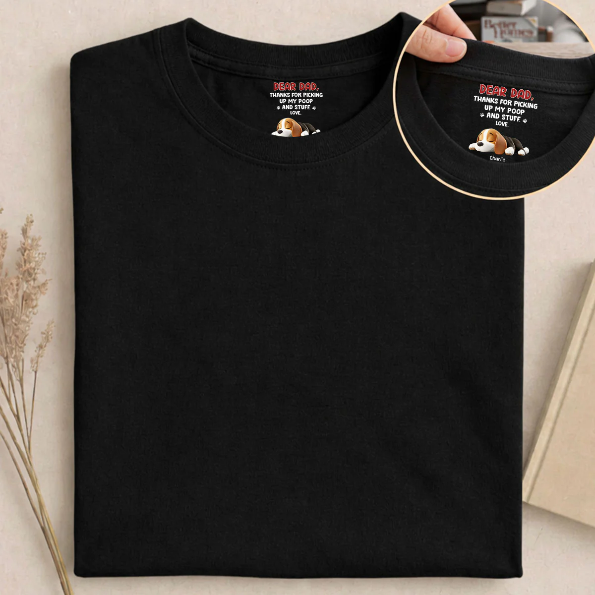 Thanks - Personalized Custom Inside Neck Print T-shirt - Image 3