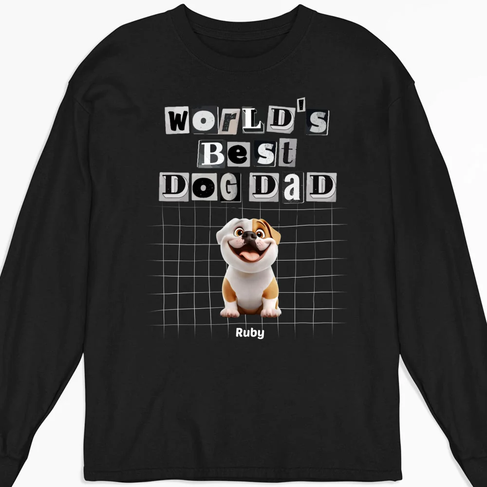 The Best Dad Dog - Personalized Custom Long Sleeve T-shirt - Image 4