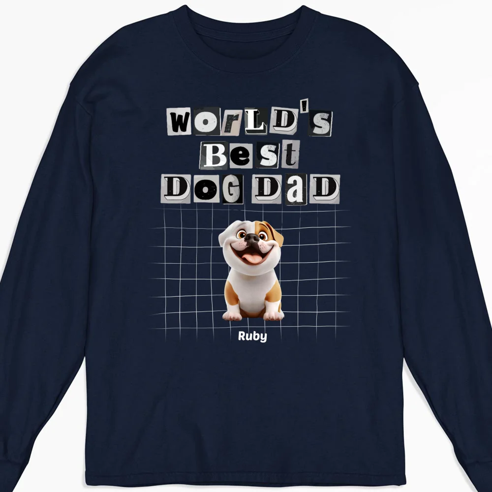 The Best Dad Dog - Personalized Custom Long Sleeve T-shirt - Image 5