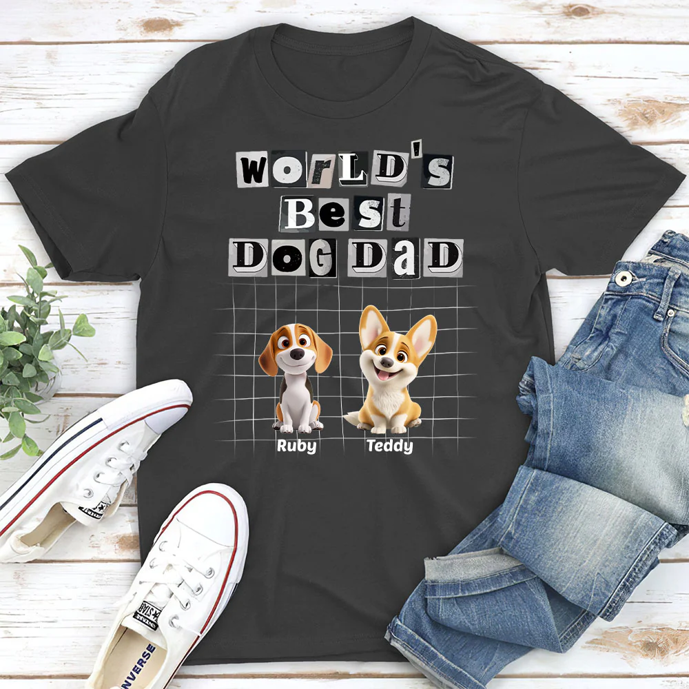 The Best Dad Dog - Personalized Custom Unisex T-shirt - Image 2