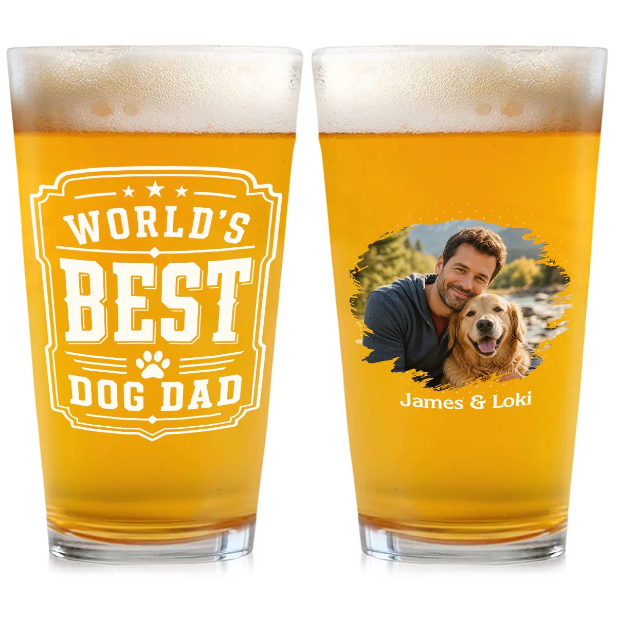 The Best Dad Of The World Photo - Personalized Custom Beer Glass