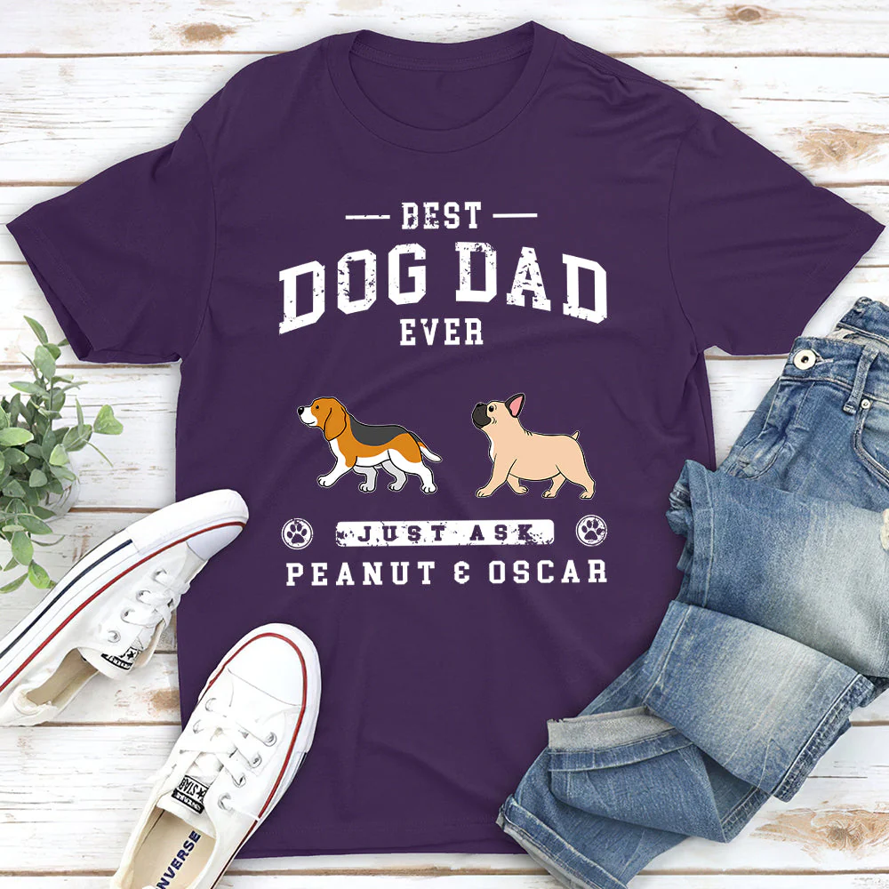 The Best Dog Dad - Personalized Custom Unisex T-shirt - Image 3