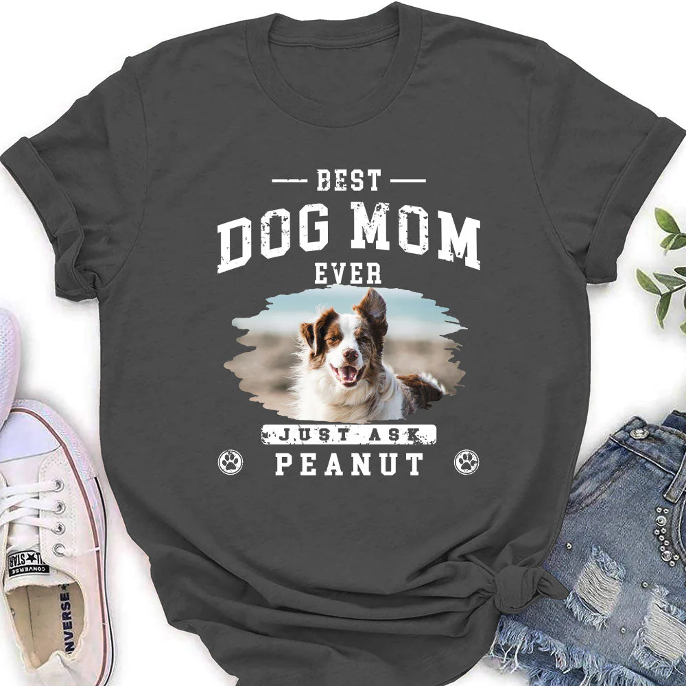 The Best Dog Dad - Personalized Custom Women's T-shirt - Image 4