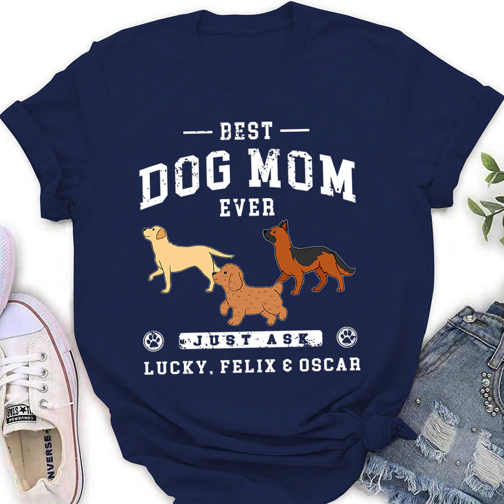 The Best Dog Mom - Personalized Custom Women's T-shirt - Image 5