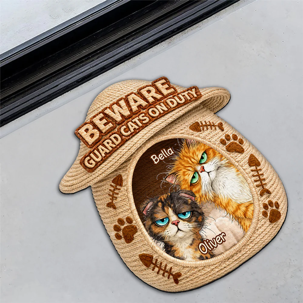 The Cat Is Not Amused - Personalized Custom Doormat - Image 6